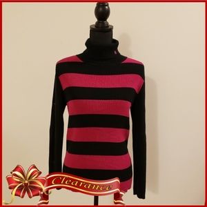 Pink and black turtle neck sweater